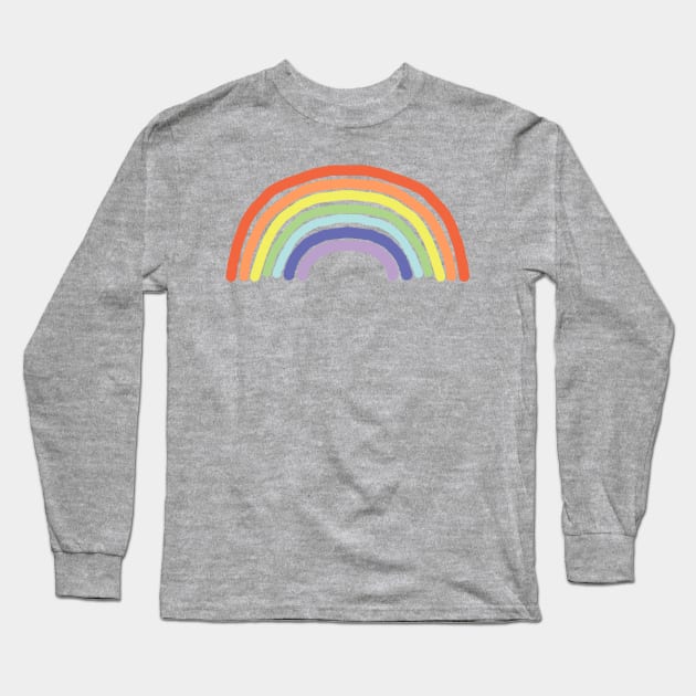 Wide Pale Rainbow Long Sleeve T-Shirt by ellenhenryart